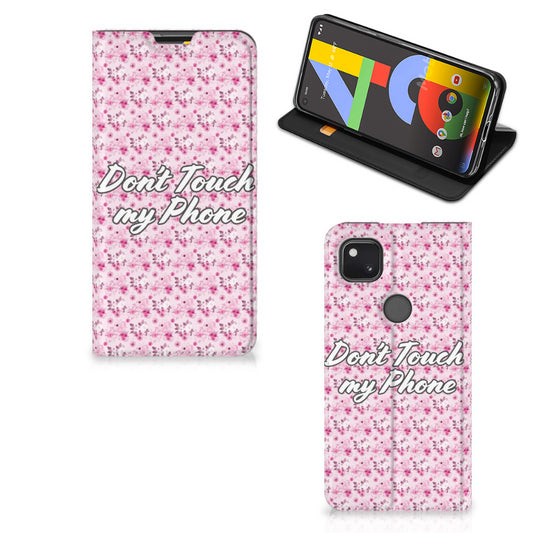 Google Pixel 4a Design Case Flowers Pink DTMP