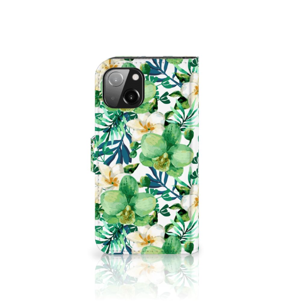 Apple iPhone 13 Hoesje Orchidee Groen