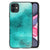 Kleurrijke Telefoonhoesje iPhone 11 Painting Blue met turquoise watercoloring ontwerp.