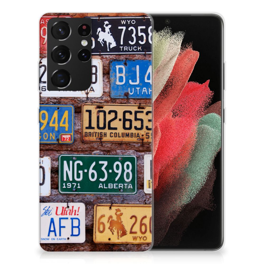 Samsung Galaxy S21 Ultra Siliconen Hoesje met foto Kentekenplaten B2C Telecom