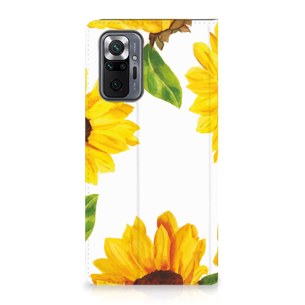 Smart Cover voor Xiaomi Redmi Note 10 Pro Zonnebloemen - B2C Telecom