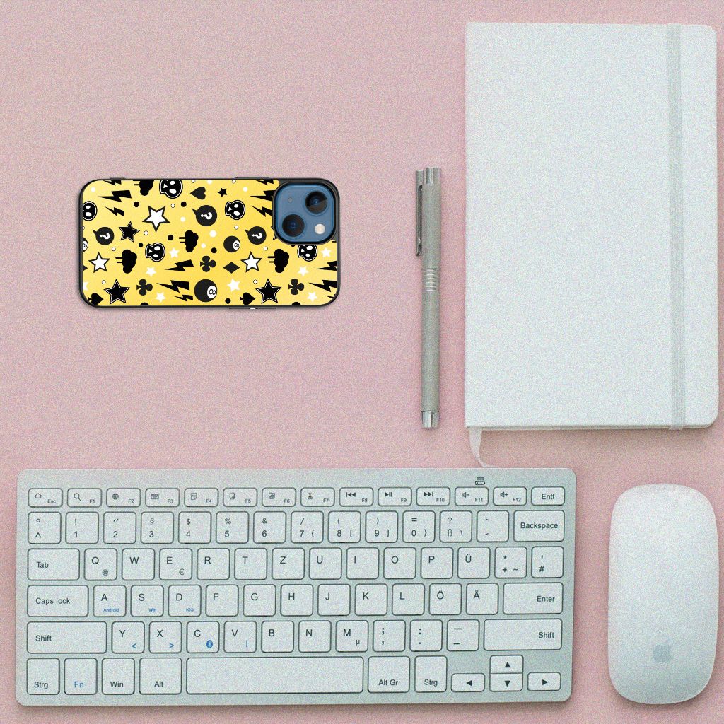Telefoonhoesje Apple iPhone 13 mini Punk Geel B2C Telecom