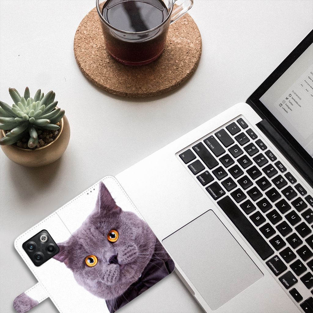 OnePlus 10T Telefoonhoesje met Pasjes Kat