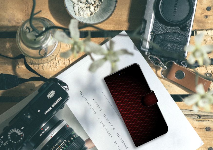 Samsung Galaxy A20s Telefoon Hoesje Geruit Rood