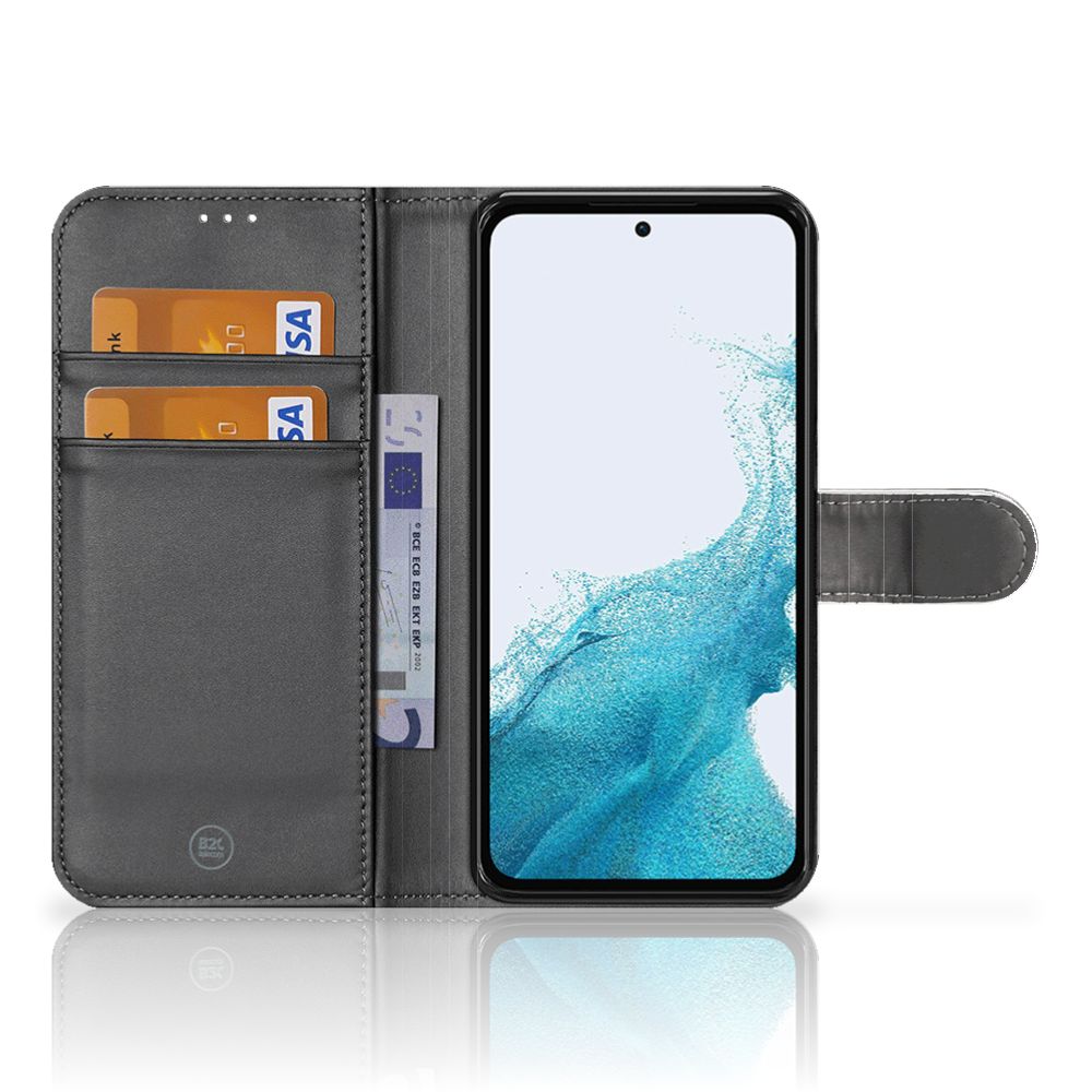 Telefoonhoesje met Pasjes Samsung Galaxy A54 5G Britse Korthaar met magnetische sluiting en ruimte voor kaarten.