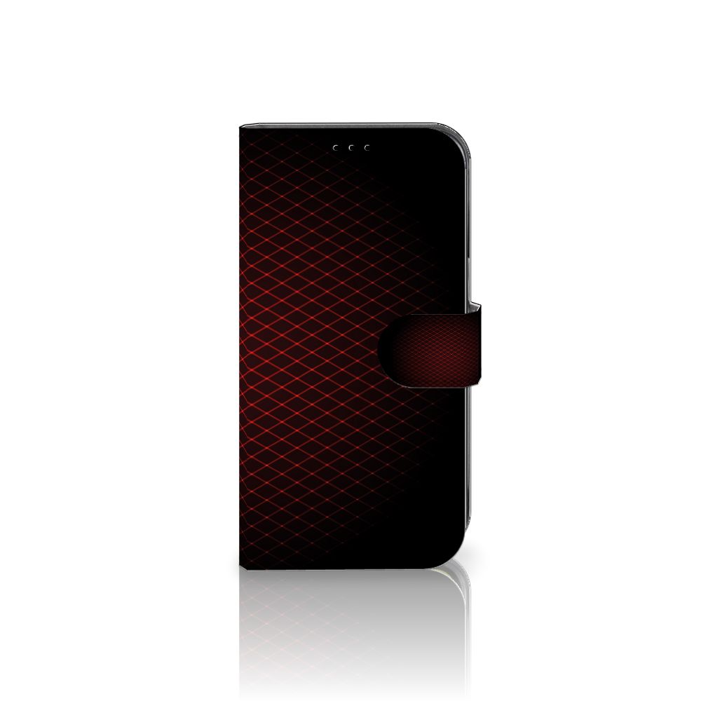 Apple iPhone 14 Telefoon Hoesje Geruit Rood met een minimalistisch en opvallend design.