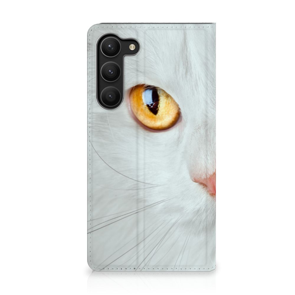 Samsung Galaxy S23 Plus Hoesje maken Witte Kat - B2C Telecom