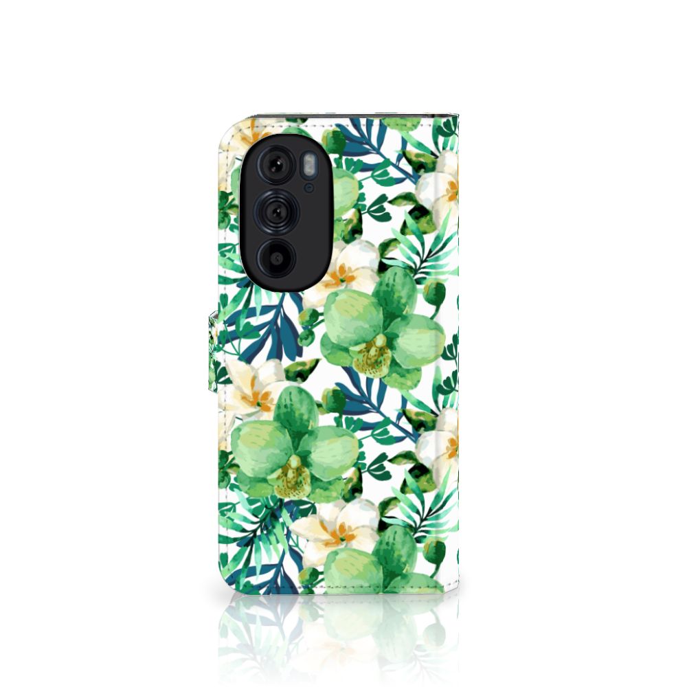 Motorola Edge 30 Pro Hoesje Orchidee Groen