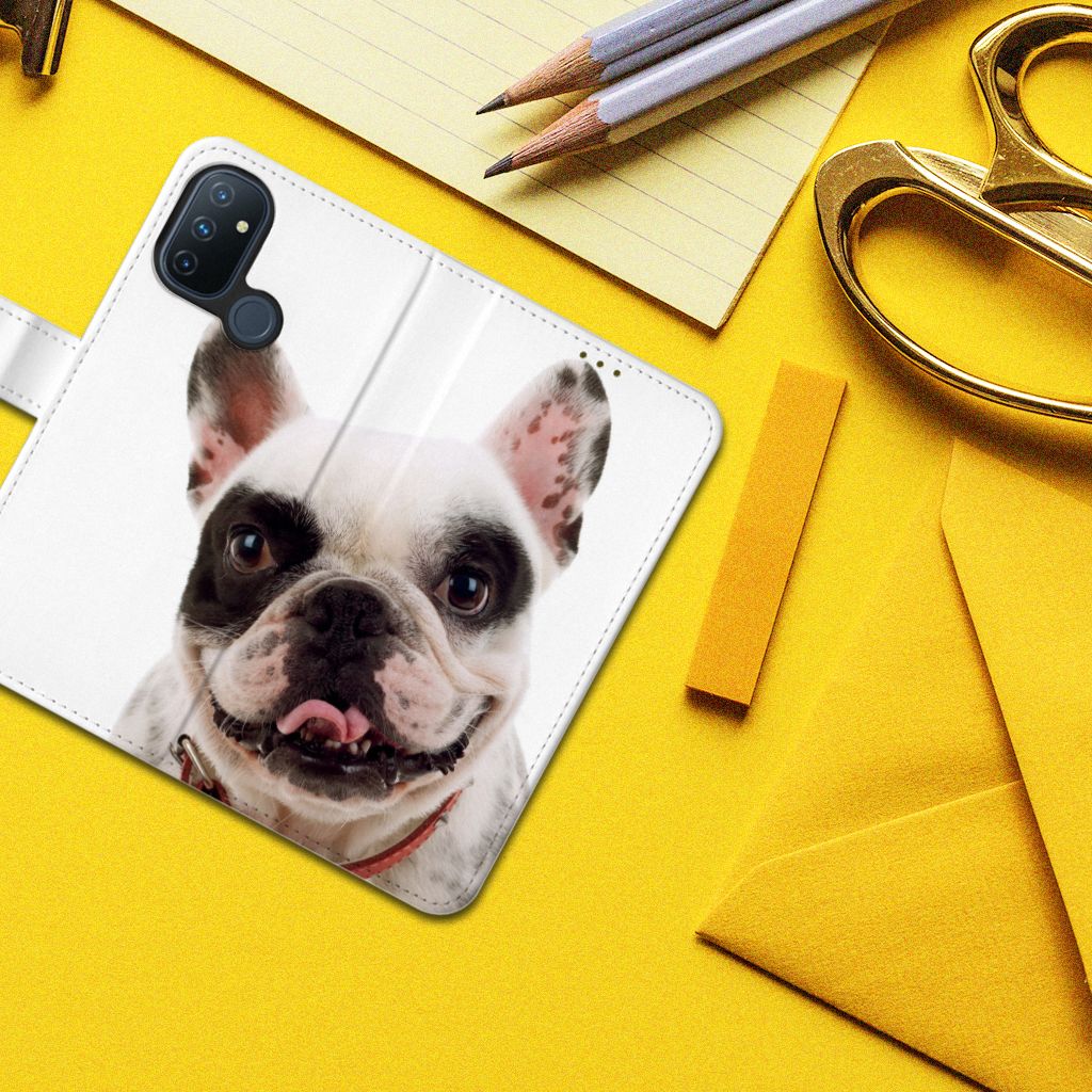 OnePlus Nord N100 Telefoonhoesje met Pasjes Franse Bulldog