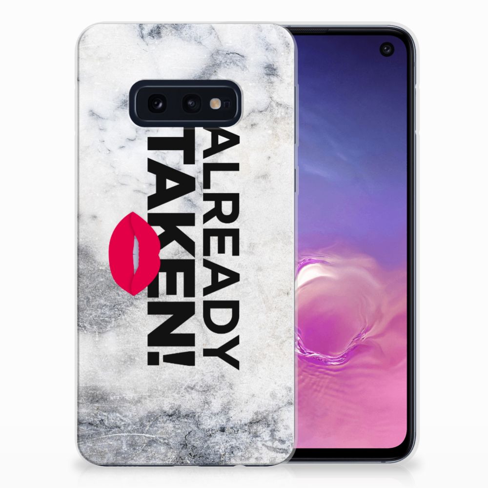 Samsung Galaxy S10e Siliconen hoesje met naam Already Taken White