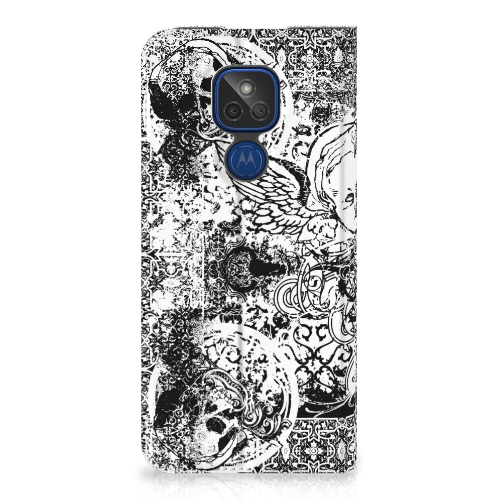 Mobiel BookCase Motorola Moto G9 Play Skulls Angel - B2C Telecom