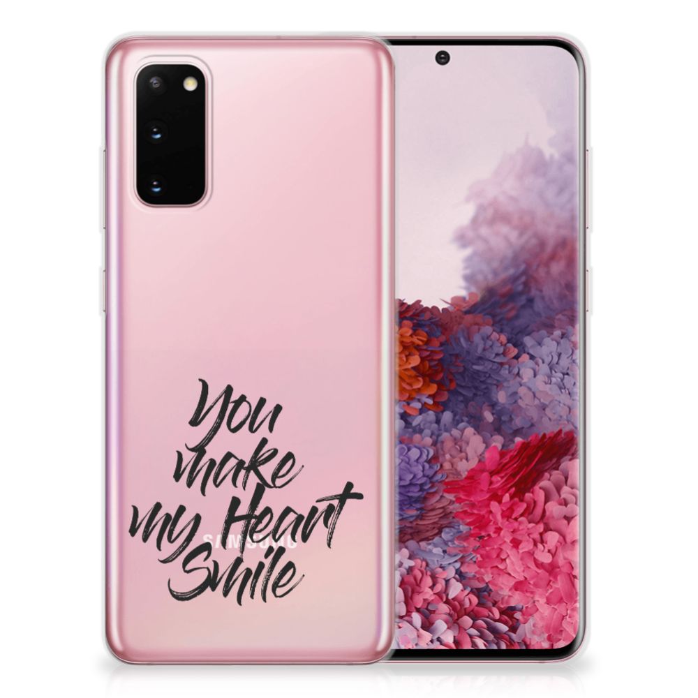 Samsung Galaxy S20 Siliconen hoesje met naam Heart Smile B2C Telecom