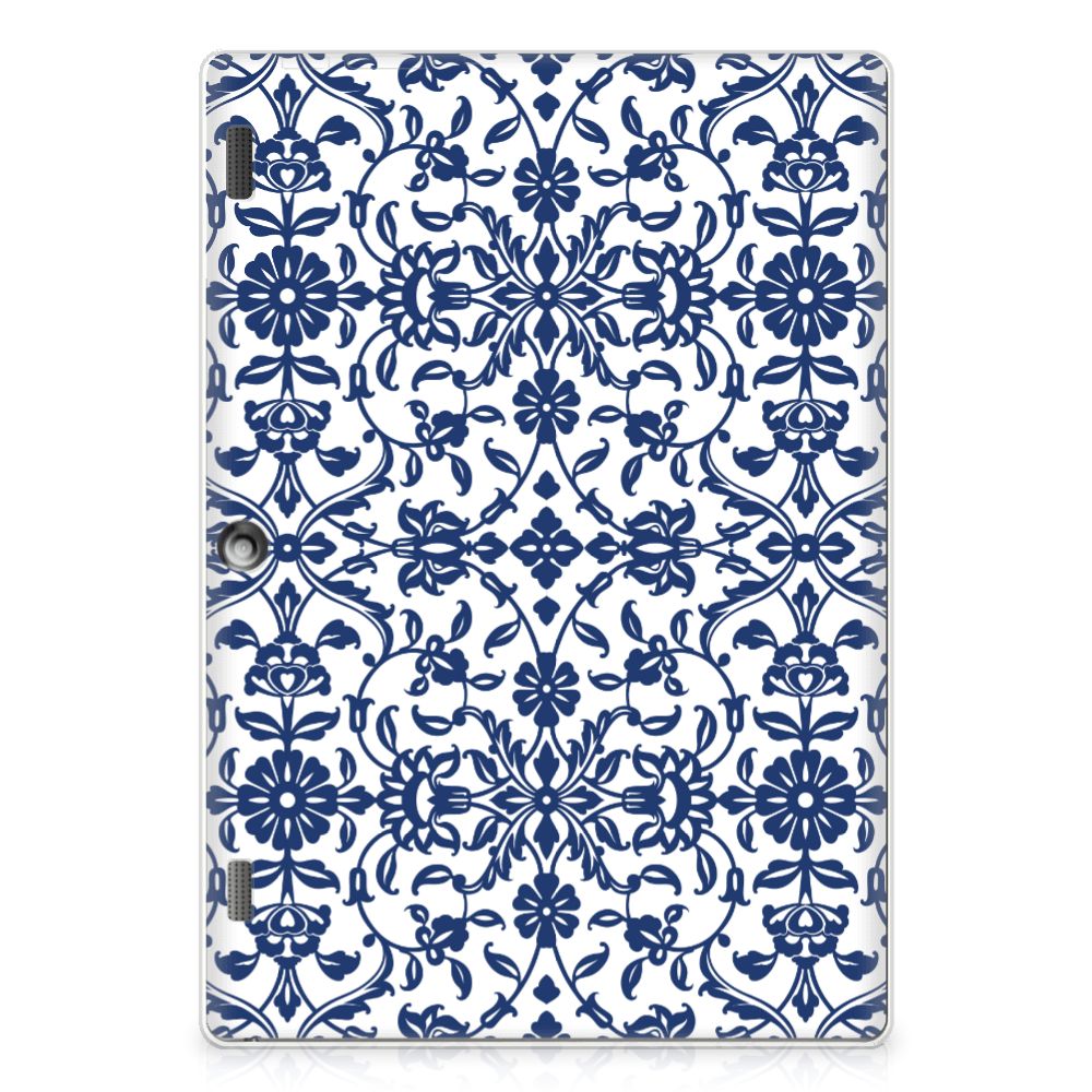 Lenovo Tab 10 | Tab 2 A10-30 Siliconen Hoesje Flower Blue - B2C Telecom