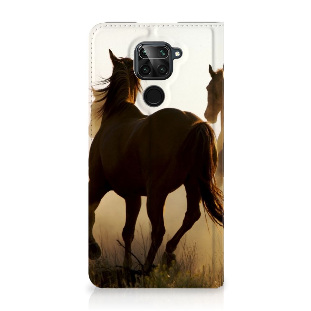 Xiaomi Redmi Note 9 Hoesje maken Design Cowboy met paardenprint, perfect voor paardenliefhebbers.