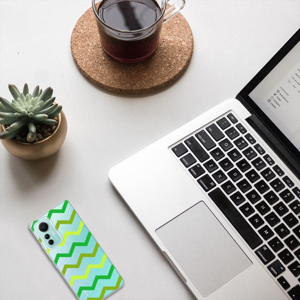 Xiaomi 12 Lite TPU bumper Zigzag Groen B2C Telecom