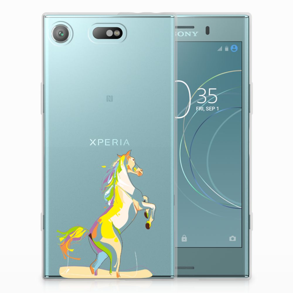 Sony Xperia XZ1 Compact Telefoonhoesje met Naam Horse Color