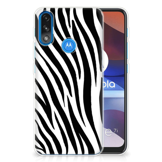 Motorola Moto E7/E7i Power TPU Hoesje Zebra