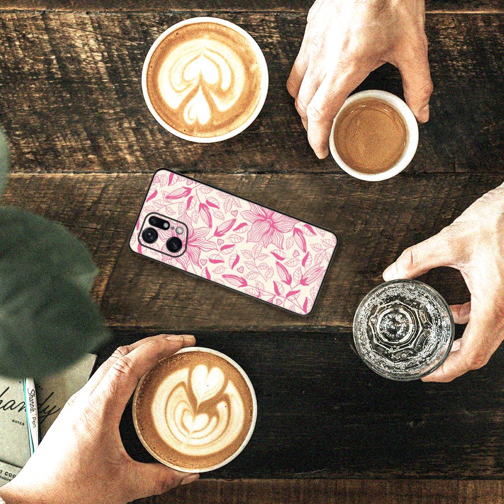 OPPO Find X5 Pro Bloemen Hoesje Pink Flowers B2C Telecom