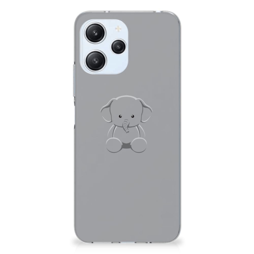 Xiaomi Redmi 12 4G Telefoonhoesje met Naam Grijs Baby Olifant