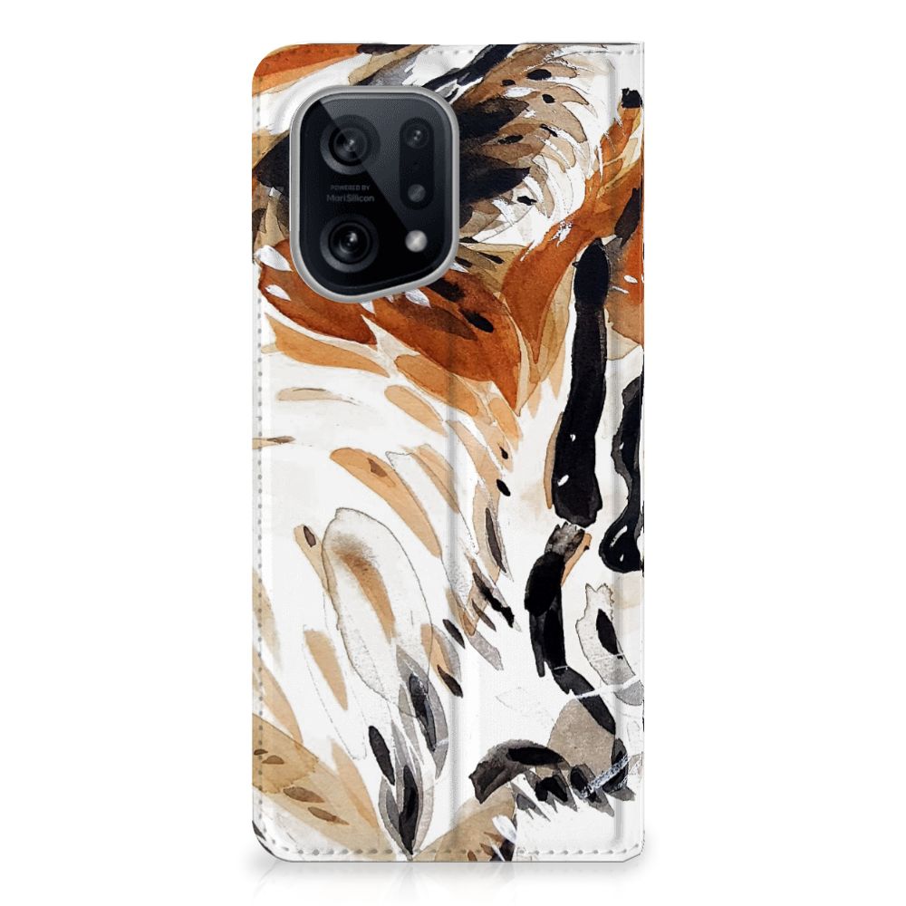 Bookcase OPPO Find X5 Watercolor Tiger - B2C Telecom