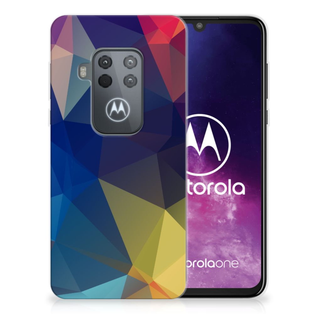 Motorola One Zoom TPU Hoesje Polygon Dark