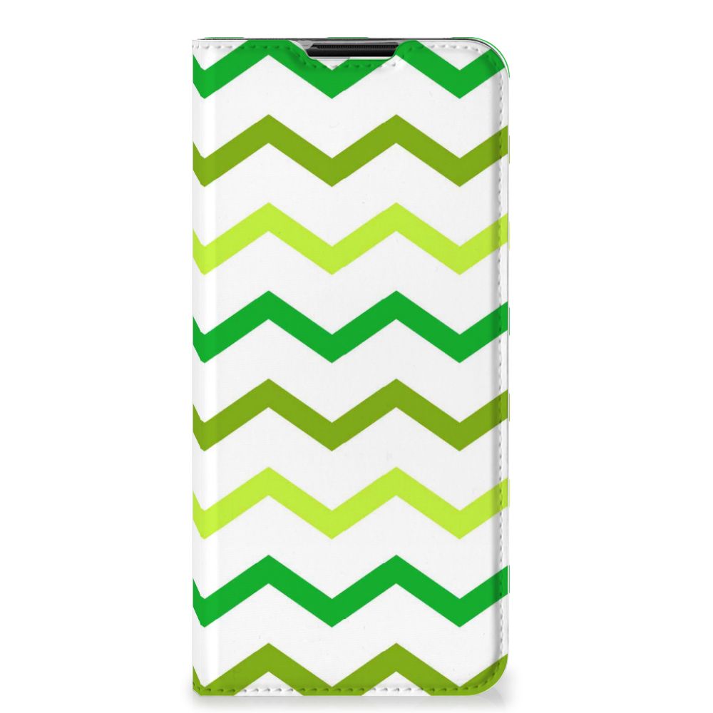OnePlus Nord N100 Hoesje met Magneet Zigzag Groen - B2C Telecom
