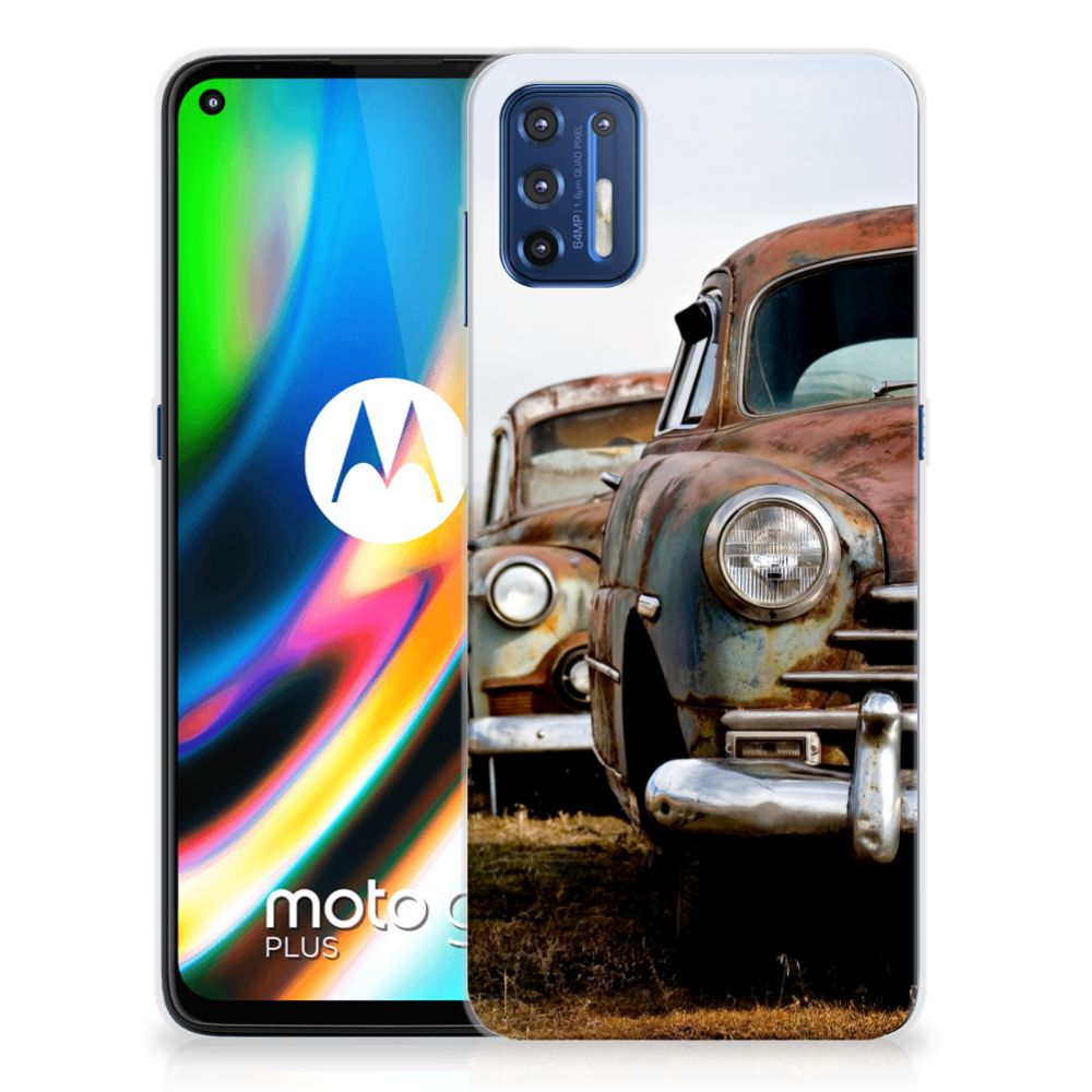 Motorola Moto G9 Plus Siliconen Hoesje met foto Vintage Auto