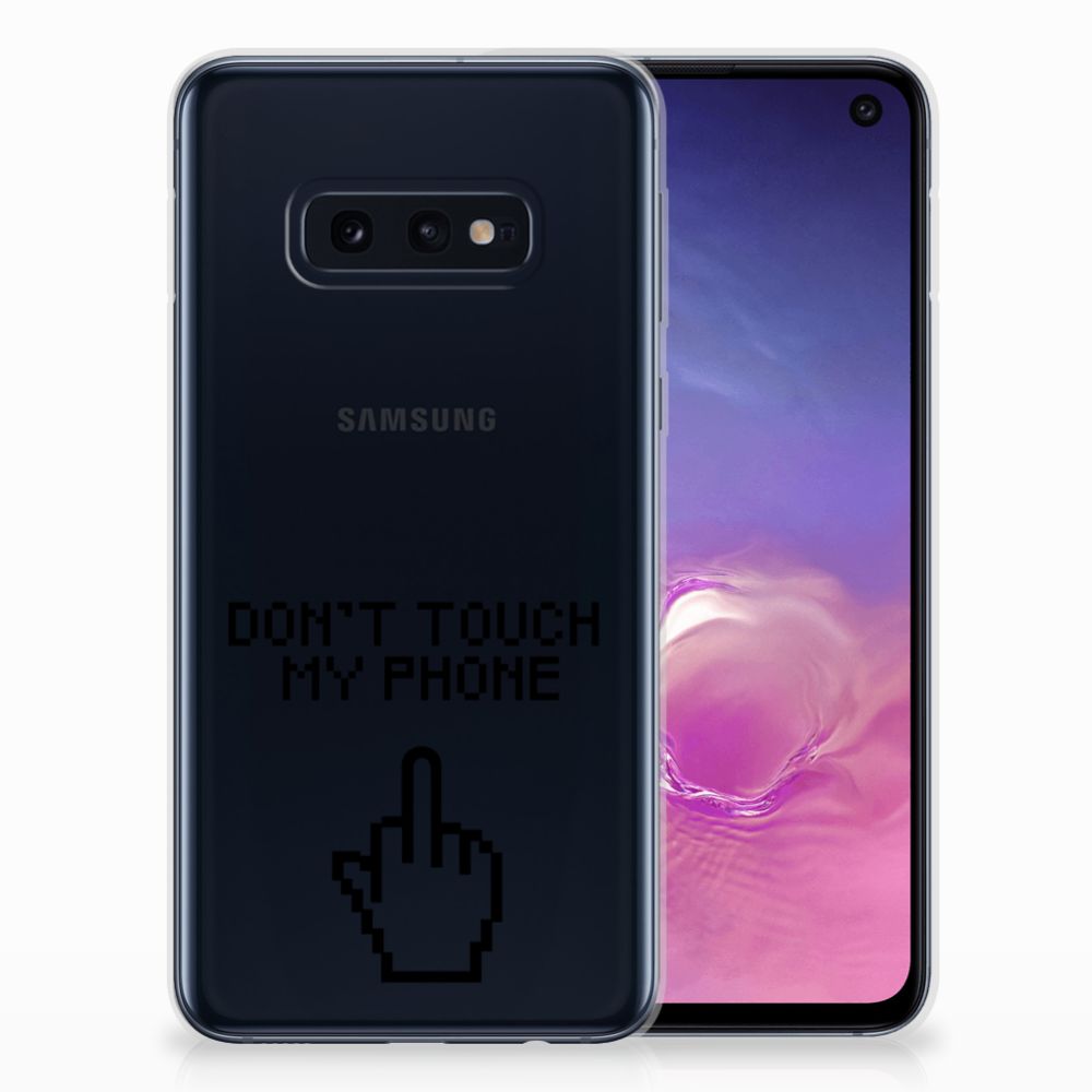 Samsung Galaxy S10e Silicone-hoesje Finger Don't Touch My Phone