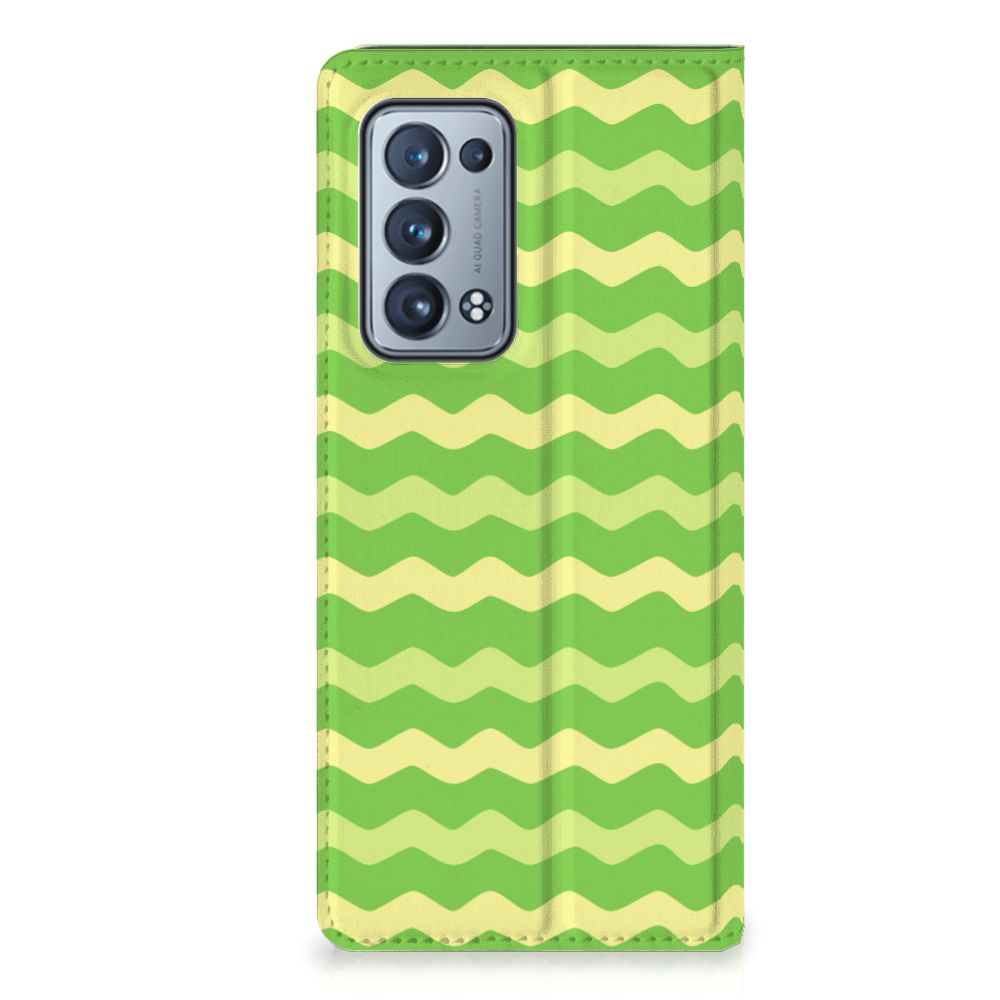 OPPO Reno 6 Pro Plus 5G Hoesje met Magneet Waves Green - B2C Telecom