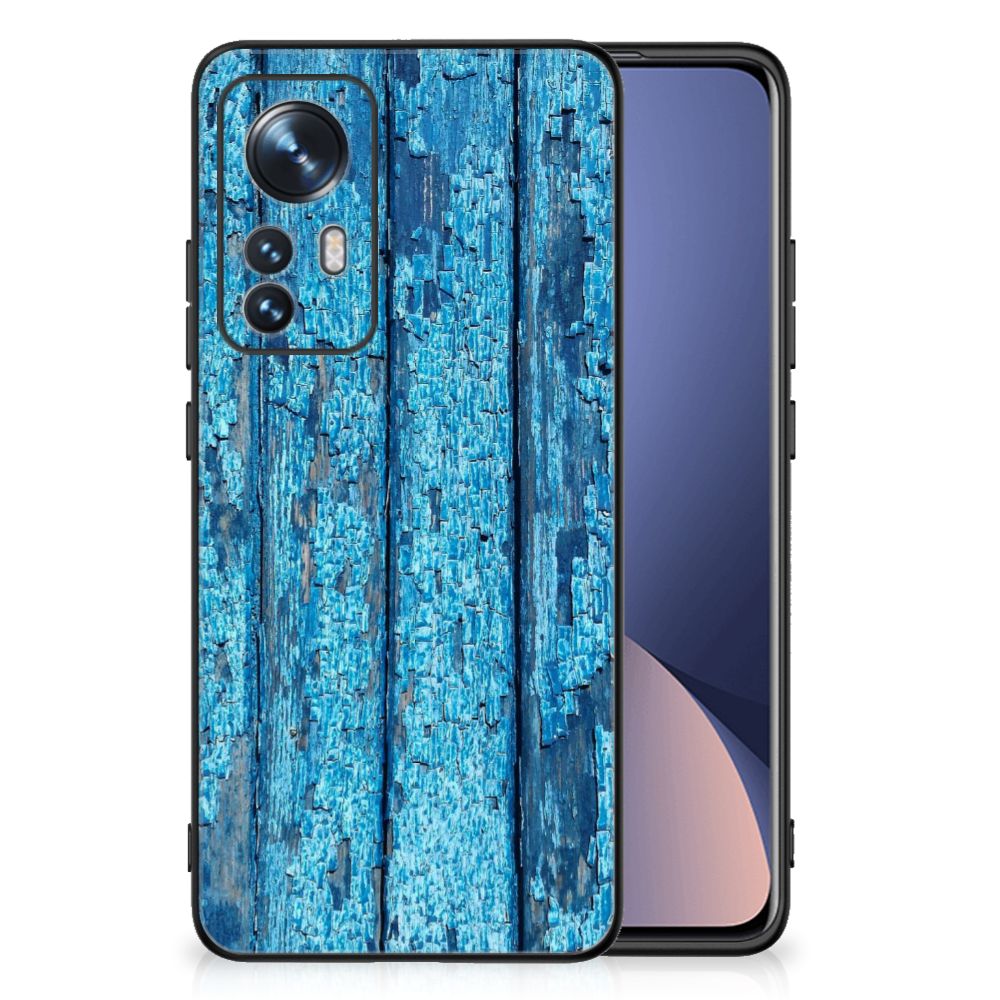 Xiaomi 12 | 12X Houten Print Telefoonhoesje Wood Blue