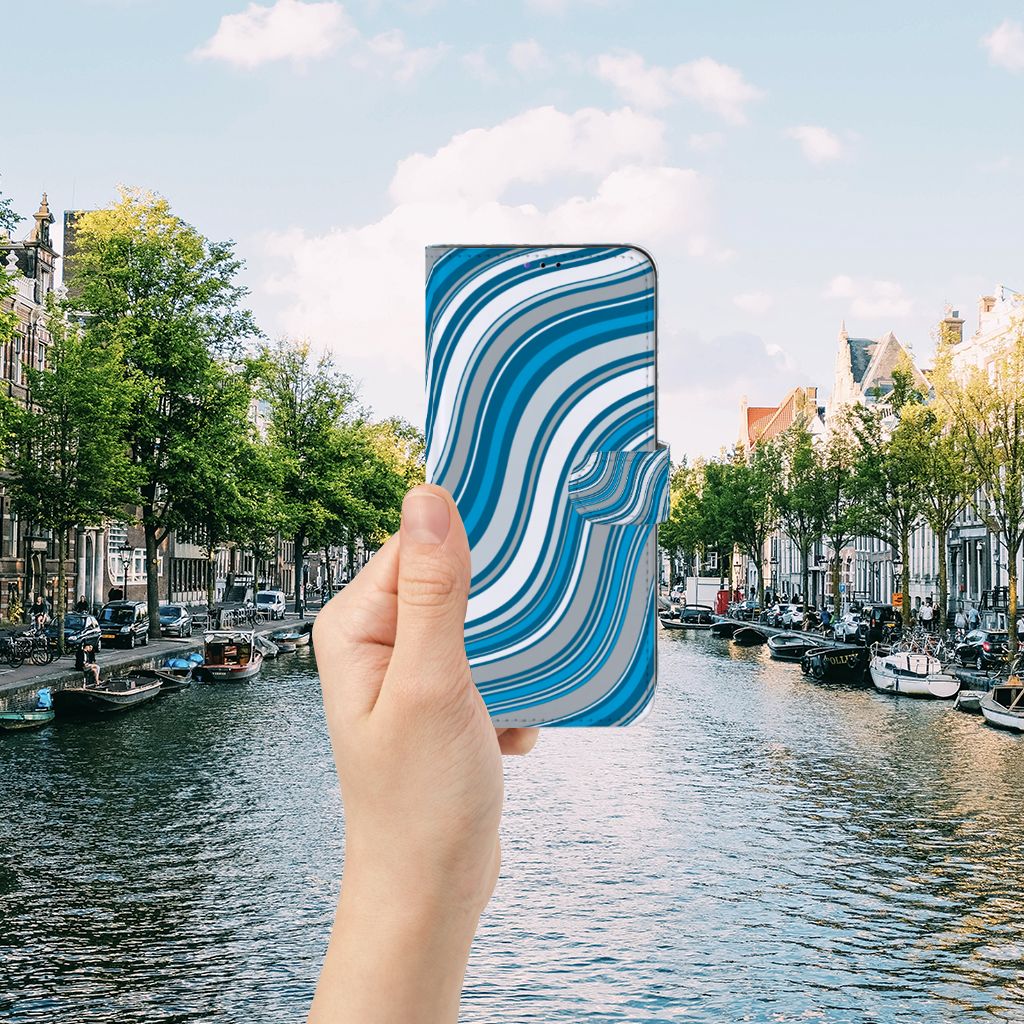 Samsung Galaxy A22 5G Telefoon Hoesje Waves Blue