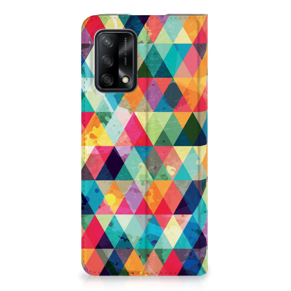 OPPO A74 4G Hoesje met Magneet Geruit - B2C Telecom