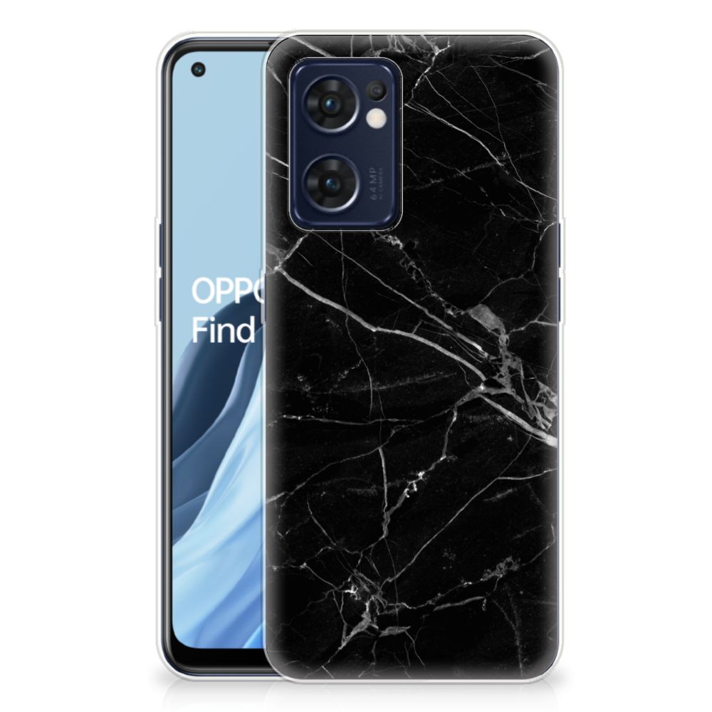 OPPO Reno 7 5G | Find X5 Lite TPU Siliconen Hoesje Marmer Zwart - Origineel Cadeau Vader