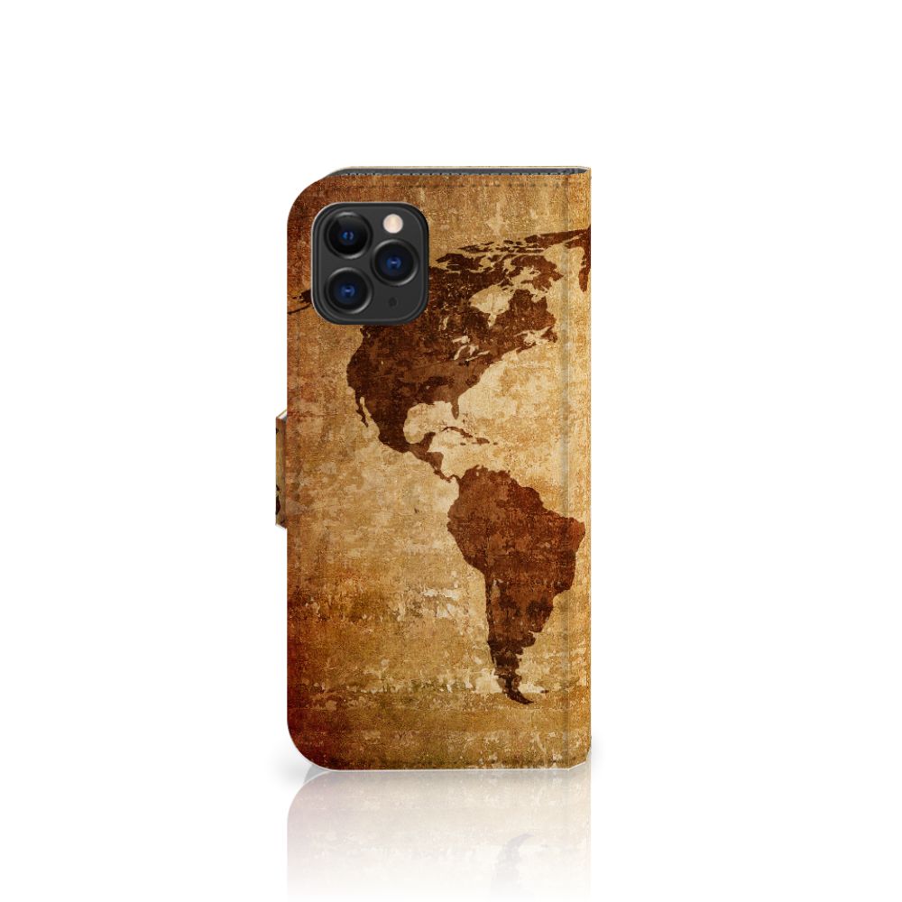 Apple iPhone 11 Pro Flip Cover Wereldkaart