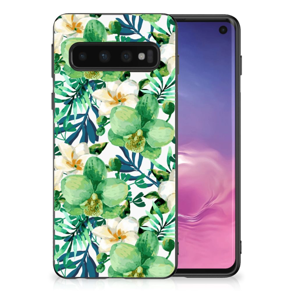 Samsung Galaxy S10 Skin Case Orchidee Groen B2C Telecom