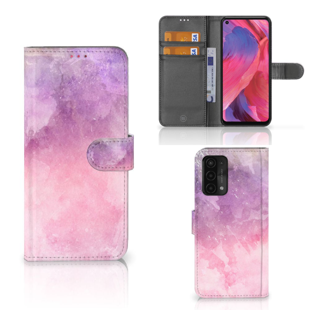 Hoesje OPPO A54 5G | A74 5G | A93 5G Pink Purple Paint