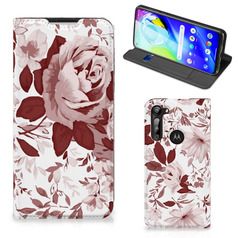 Bookcase Motorola Moto G8 Power Watercolor Flowers