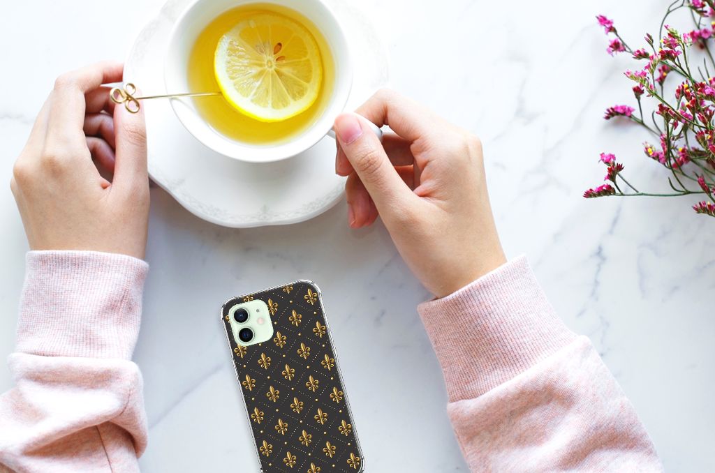 iPhone 12 Mini Doorzichtige Silicone Hoesje Franse Lelie B2C Telecom