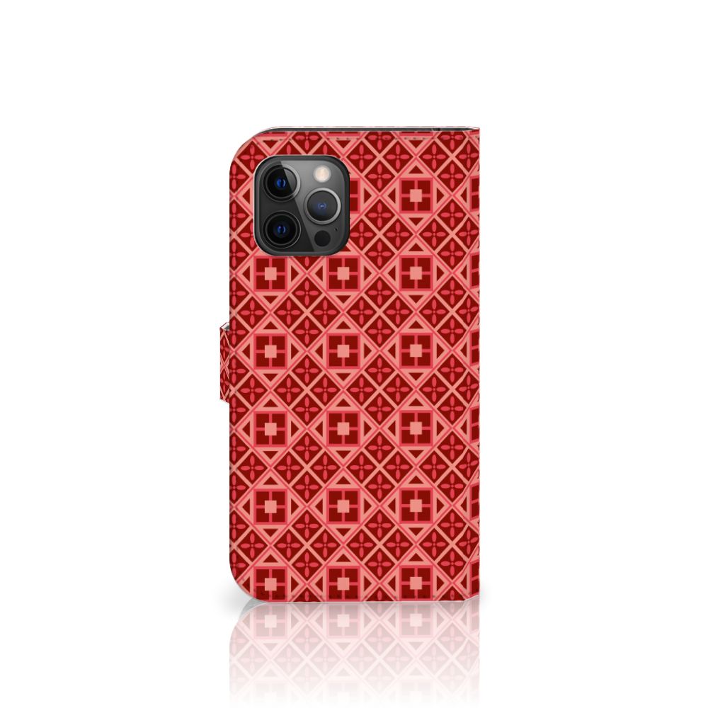Apple iPhone 12 Pro Max Telefoon Hoesje Batik Rood