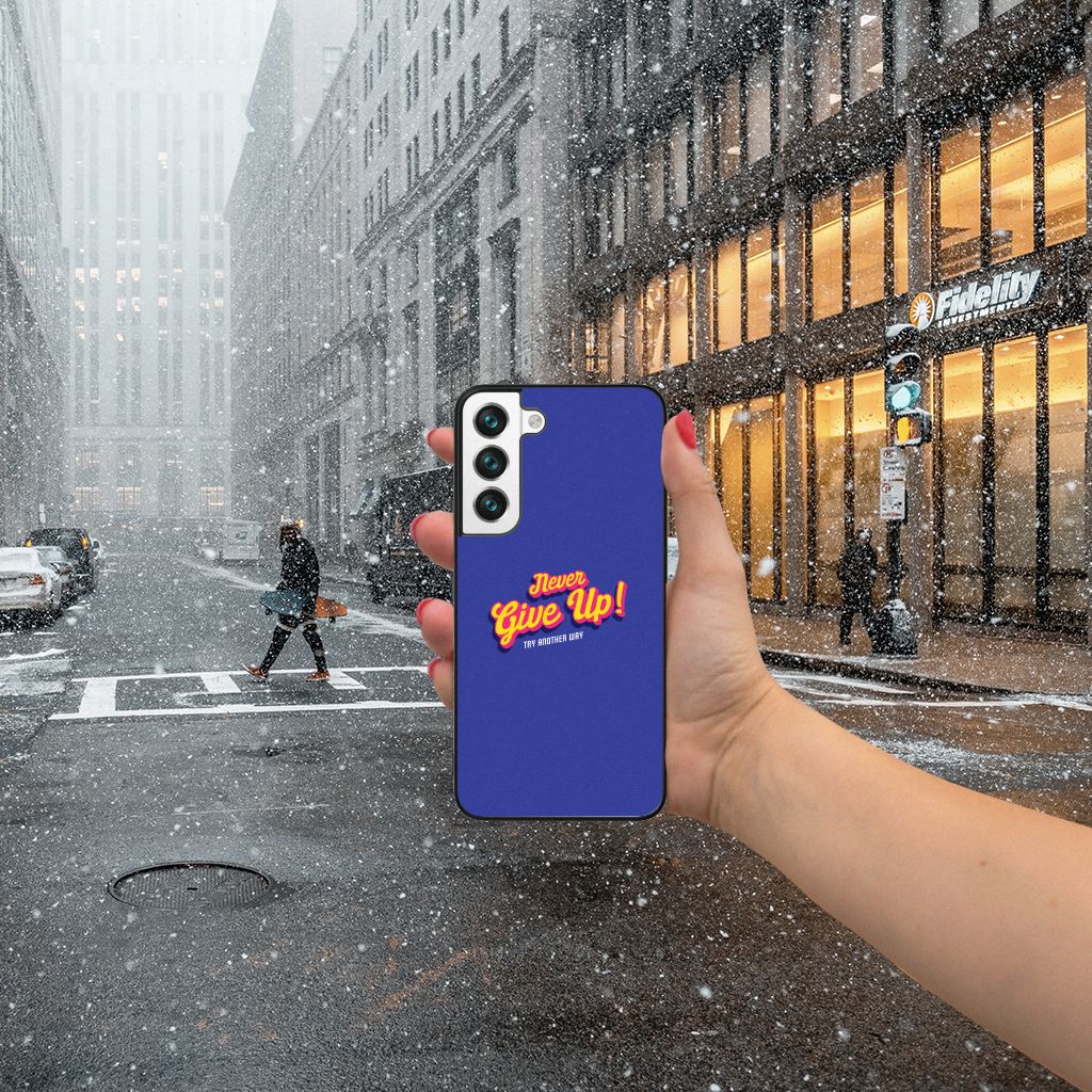 Samsung Galaxy S22 Telefoon Hoesje met tekst Never Give Up B2C Telecom