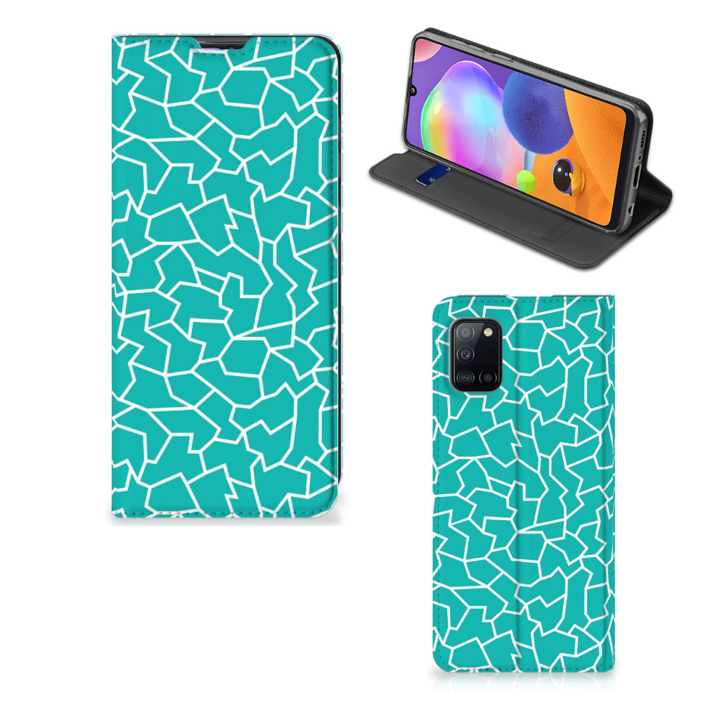 Samsung Galaxy A31 Bookcase Cracks Blue - B2C Telecom