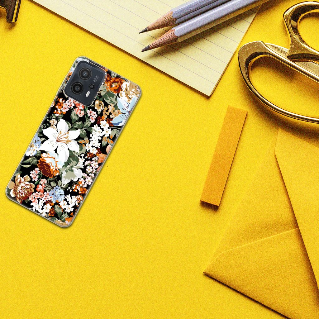 TPU Case voor Motorola Moto G23 | G13 Dark Flowers