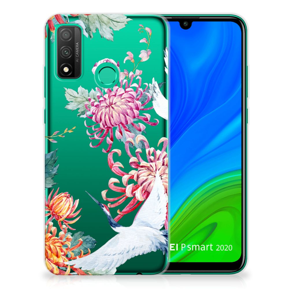 Huawei P Smart 2020 TPU Hoesje Bird Flowers