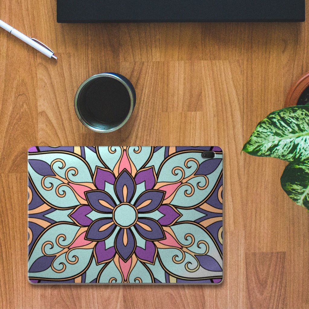 Lenovo Tab E10 Siliconen Hoesje Purple Flower