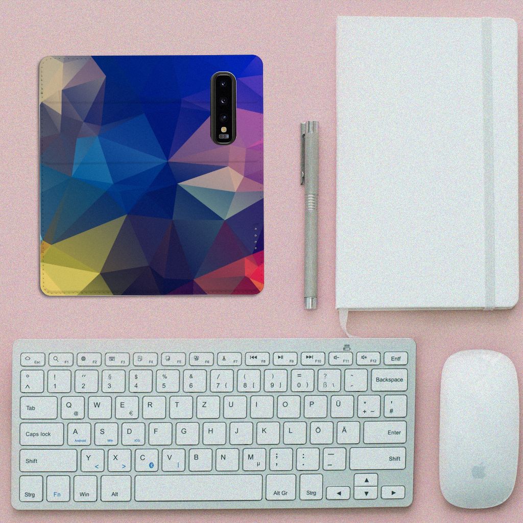 Samsung Galaxy S10 Stand Case Polygon Dark