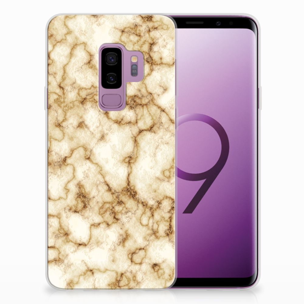 Samsung Galaxy S9 Plus TPU Siliconen Hoesje Marmer Goud
