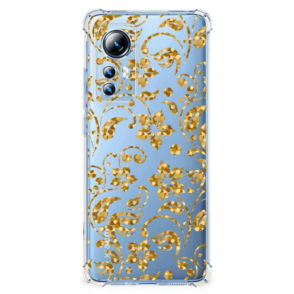 Xiaomi 12 Lite Case Gouden Bloemen