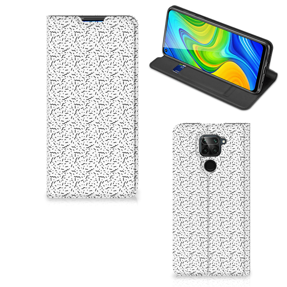 Xiaomi Redmi Note 9 Hoesje met Magneet Stripes Dots - B2C Telecom