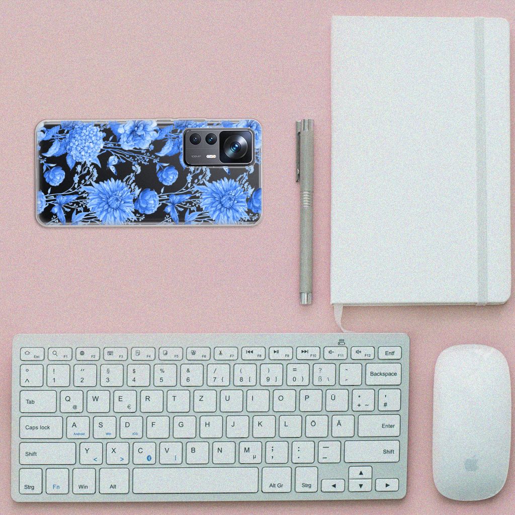 TPU Case voor Xiaomi 12T | 12T Pro Flowers Blue