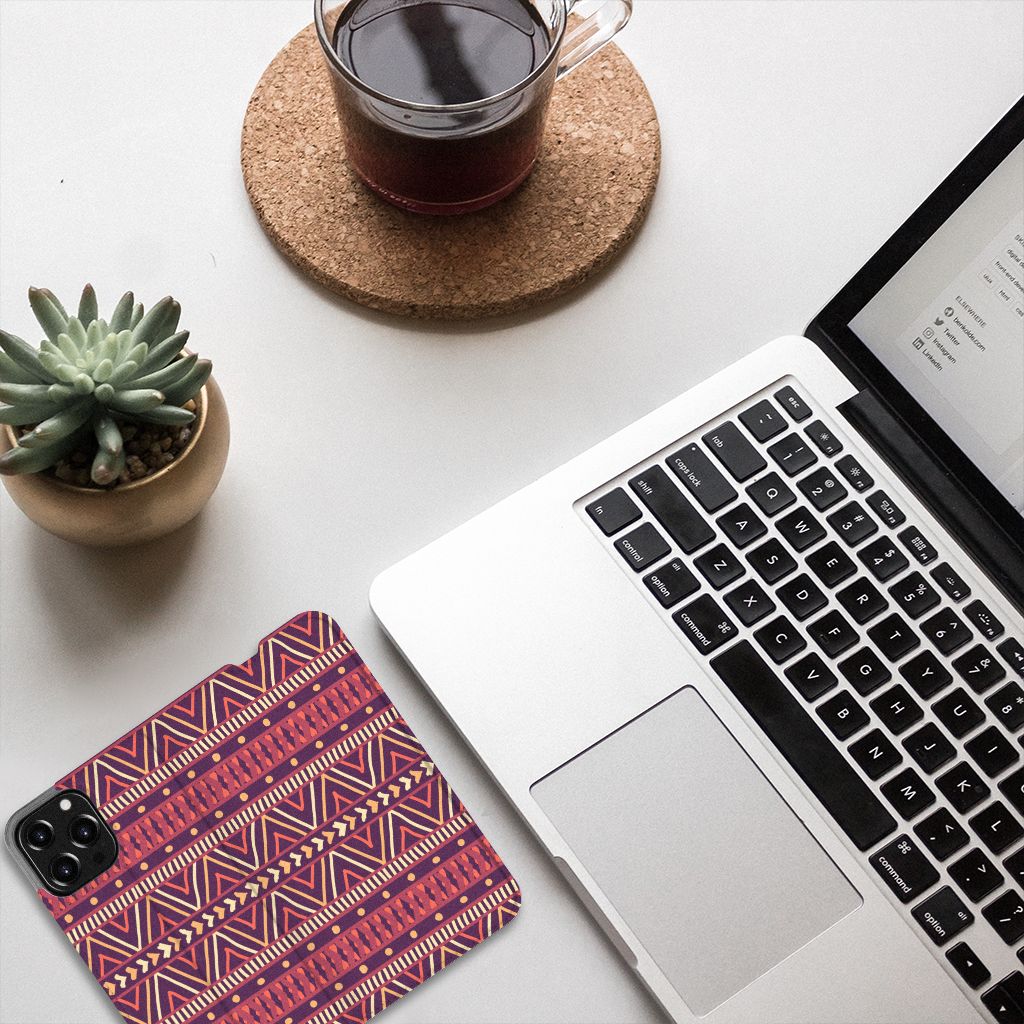 iPhone 13 Pro Max Hoesje met Magneet Aztec Paars - B2C Telecom